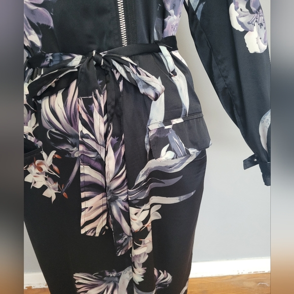 Missguided Floral Print Duster Coat, GUC, Size 8 - Picture 5 of 13